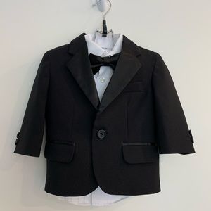 12M Nautical baby boys 4 piece black tuxedo